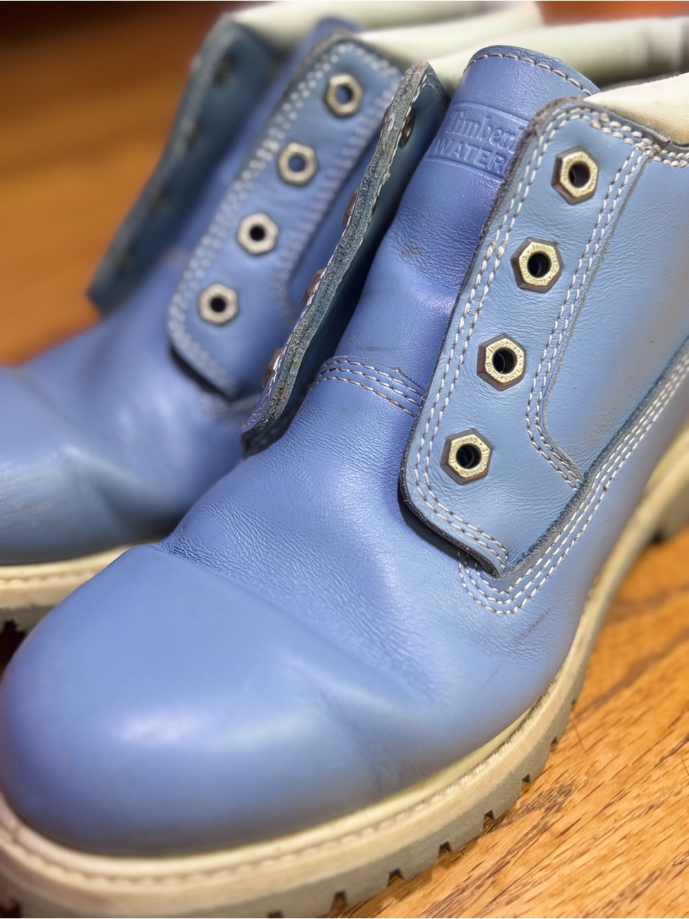Timberland Women’s 8.5 Periwinkle Blue Ankle Boots Leather Waterproof